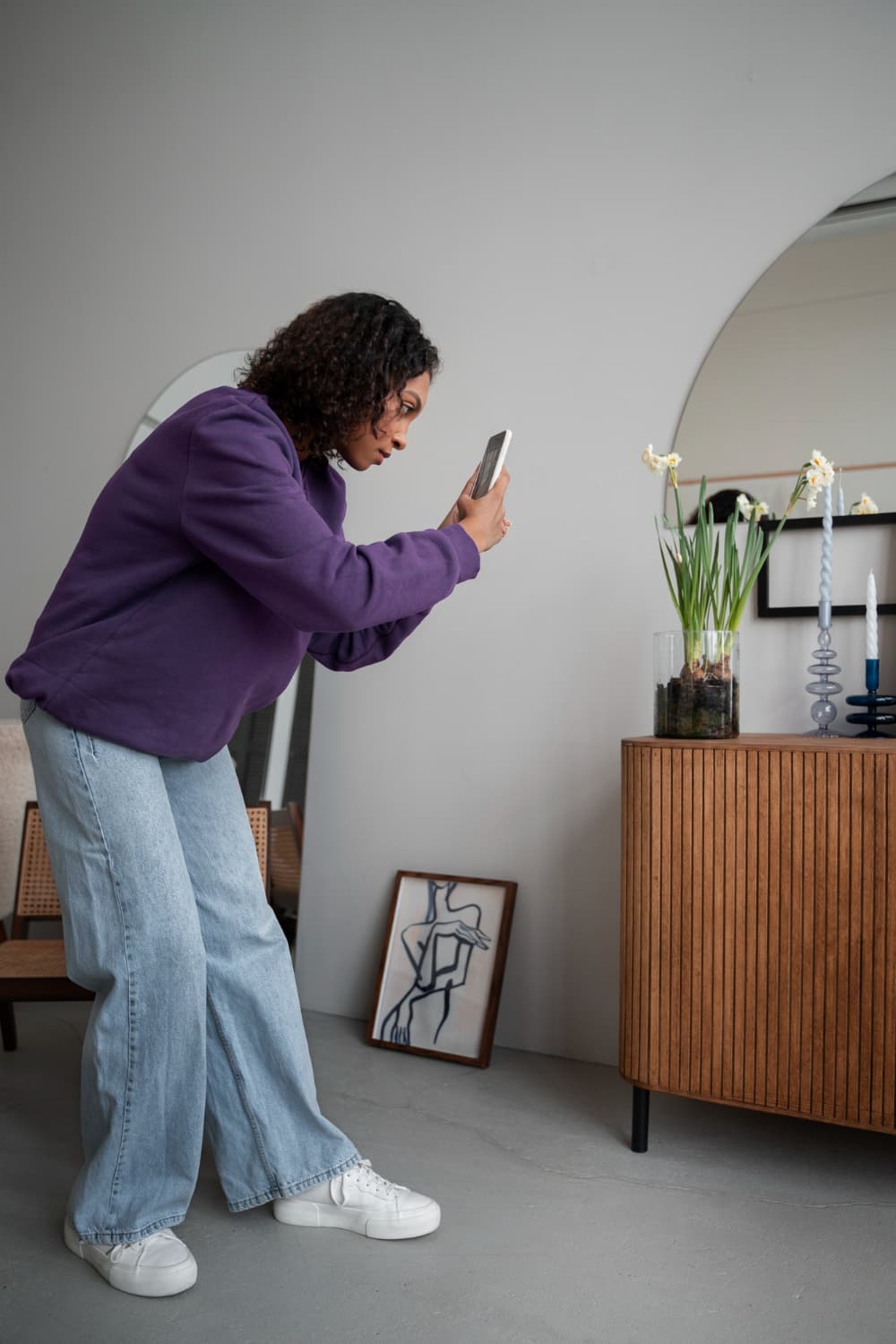 Girl taking picture for giving away product